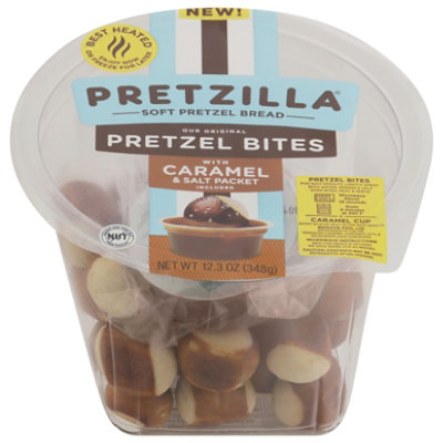 Pretzilla Soft Pretzel Bites Tub With Caramel Cup - 12.3 OZ - Image 1