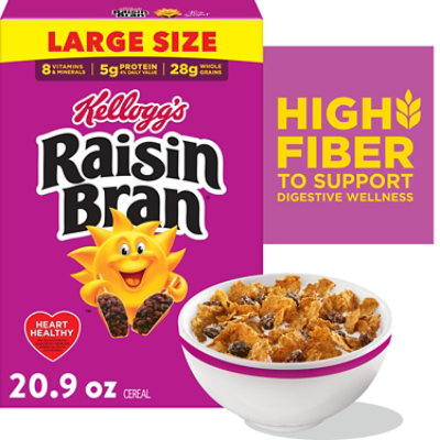 Kellogg's Raisin Bran Original High Fiber Breakfast Cereal - 20.9 Oz