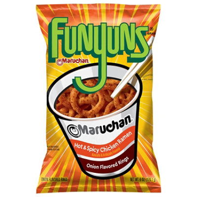 Funyuns Maruchan Hot & Spicy Chicken Ramen Onion Flavored Rings - 6 Oz - Image 1