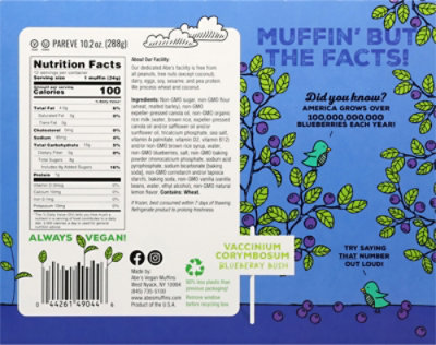 Abes Vegan Wild Blueberry Mini Muffins, 12pk - 10 OZ - Image 5