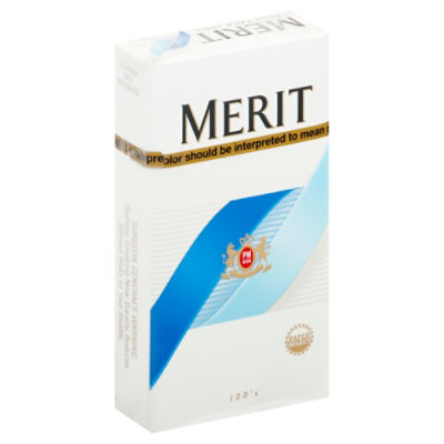 blue box of cigarettes Merit Blue 100s Box Cigarettes - CTN
