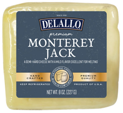 Delallo Premium Monterey Jack Cheese - 8 OZ - Image 1