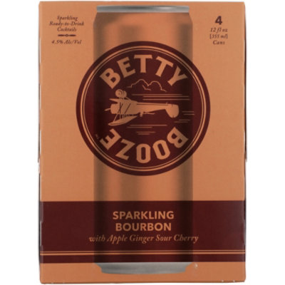 Betty Booze Rtd Cktl Spklg Bbn Apple/gngr/sour Chry6/4pk Cans 12oz/6 - 4-12 FZ - Image 1