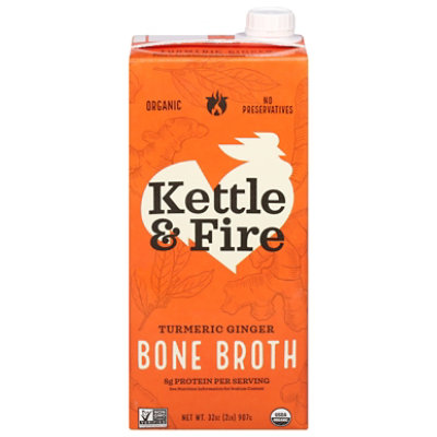 Kettle And Fire Bone Broth Chicken Turmeric Ginger - 32 OZ
