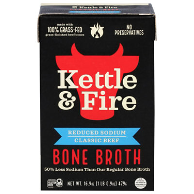 Kettle And Fire Bone Broth Beef Reduced Sodium - 16.9 OZ