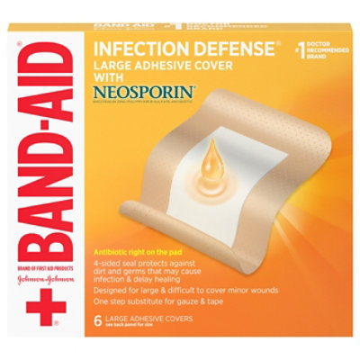 Bandaid Infect Defense Lrg Ad Cover 6ct - EA - Image 2