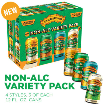 Sierra Nevada Trail Pass Non-Alc Variety Pack Craft Beer - 12- 12 FZ - Image 1