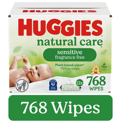Huggies Natural Care Unscented Sensitive Baby Wipes Flip-Top Packs 768 Wipes Total - 12 Count - Image 1