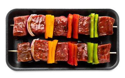 Beef Kabobs Prev Fz Black Pepper Marinade Up To 10% Solution - LB - Image 1