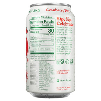 Poppi Prebiotic Cranberry Fizz 12fz - 12 FZ - Image 4