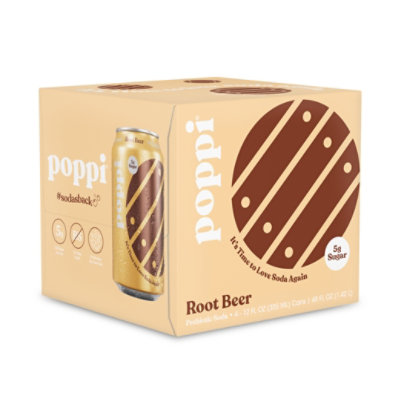 Poppi Prebiotic Root Beer 4-12fz - 4-12 FZ - Image 1
