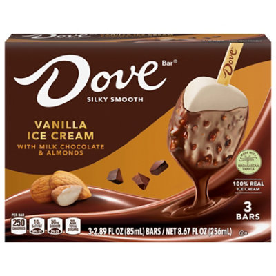 Dove Vanilla Almond Milk Chocolate Ice Cream Bar Multipack, 3-2.89 Fz - 3-2.89F - Image 3