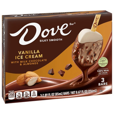 Dove Vanilla Almond Milk Chocolate Ice Cream Bar Multipack, 3-2.89 Fz - 3-2.89F - Image 2