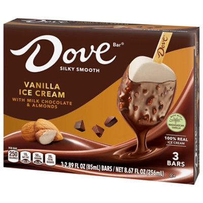 Dove Vanilla Almond Milk Chocolate Ice Cream Bar Multipack, 3-2.89 Fz - 3-2.89F - Image 3