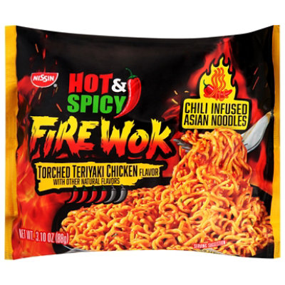 Nissin Hot & Spicy Fire Wok Torched Teriyaki Chicken 3.1oz - 3.1 OZ - Image 1