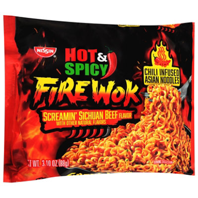 Nissin Hot & Spicy Fire Wok Screamin' Sichuan Beef 3.1oz - 3.1 OZ - Image 2