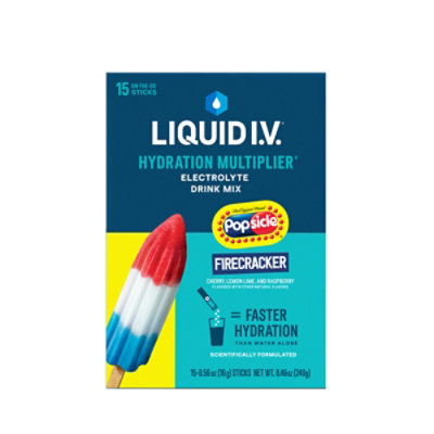 Liquid I.V. Hydration Multiplier Popsicle Firecracker Electrolyte Powder Drink Mix - 15 Count - Image 2