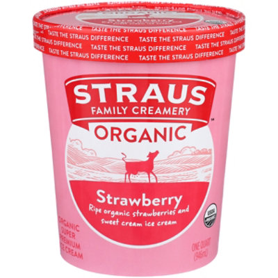Straus Creamery Strawberry 32oz - 1 QT - Image 3