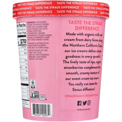 Straus Creamery Strawberry 32oz - 1 QT - Image 6