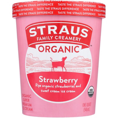 Straus Creamery Strawberry 32oz - 1 QT - Image 2