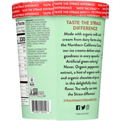Straus Creamery Mint Chocolate Chip 32oz - 1 QT - Image 6