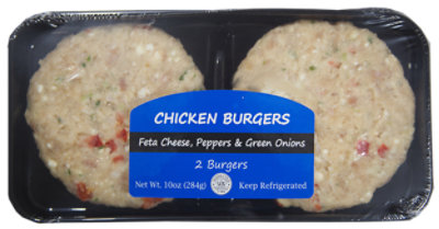 Chicken Burgers With Feta Cheese Peppers & Green Onions 10 Oz - 10 OZ - Image 1