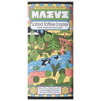 Seattle Chocolate Salted Toffee Crackle Truffle Bar - 2.5 OZ - Image 2