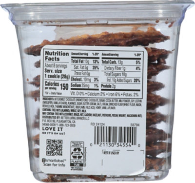 Overjoyed Almond & Dark Chocolate Toffee Wafer Cookies - 8 Oz - Image 5