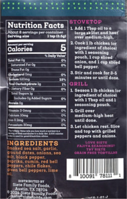Siete Seasoning Chicken Fajita - 1 OZ - Image 5