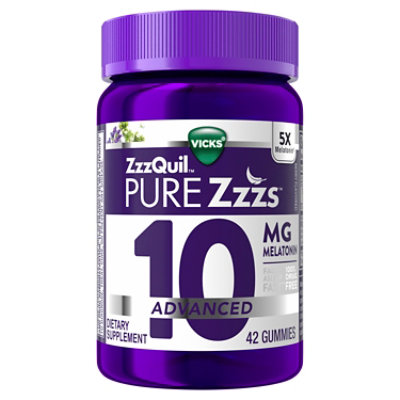 Zzzquil Pure Zzzs, Advanced 10mg Melatonin Gummies Berry Flavored 42ct - 42 CT - Image 1