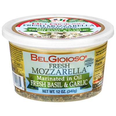 Belgioioso Fresh Mozzarella Marinated Basil & Garlic - 12 OZ