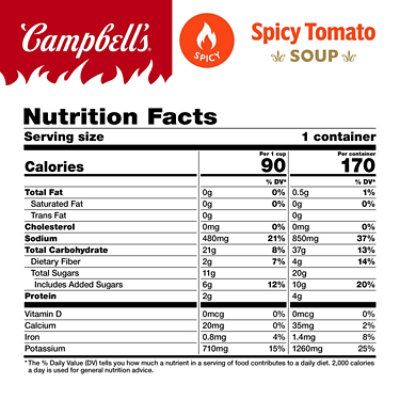 Campbell's Spicy Tomato Soup, 15.4 Oz Microwavable Bowl - 15.4 OZ - Image 4