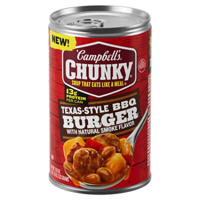 Campbell's Chunky Soup, Texas-style Bbq Burger With Natural Smoke Flavor, 18.8 Oz Can - 18.8 OZ - Image 1