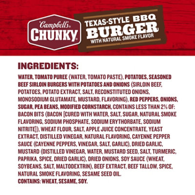 Campbell's Chunky Soup, Texas-style Bbq Burger With Natural Smoke Flavor, 18.8 Oz Can - 18.8 OZ - Image 5