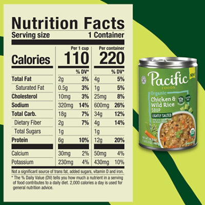 Pacific Foods Organic Lightly Salted Chicken And Wild Rice Soup 16.3 Oz Can - 16.3 OZ - Image 4