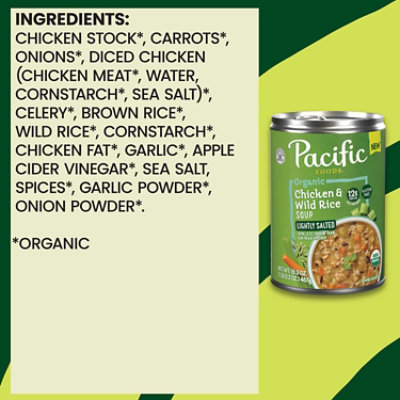 Pacific Foods Organic Lightly Salted Chicken And Wild Rice Soup 16.3 Oz Can - 16.3 OZ - Image 5