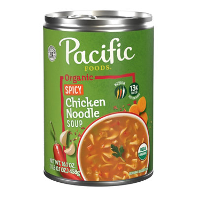 Pacific Foods Organic Spicy Chicken Noodle Soup, 16.1 Oz Can - 16.1 OZ - Image 1