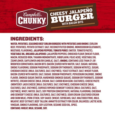 Campbells Chunky Soup Cheesy Jalapeno Burger With Bacon Bits 18.8 Oz Can - 18.8 OZ - Image 5