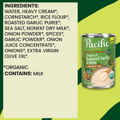 Pacific Foods Organic Condensed Cream Of Roasted Garlic And Herb Soup 10.5 Oz Can - 10.5 OZ - Image 5