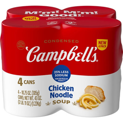 Campbell's Condensed 25% Less Sodium Chicken Noodle Soup Multipack - 4-10.75 Oz - Image 1