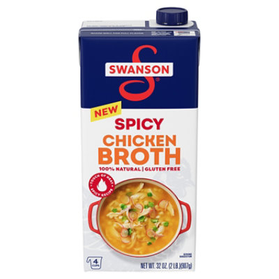 Swanson 100% Natural Spicy Chicken Broth - 32 Oz - Image 1