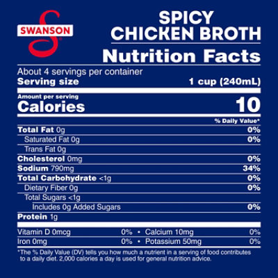 Swanson 100% Natural Spicy Chicken Broth - 32 Oz - Image 3