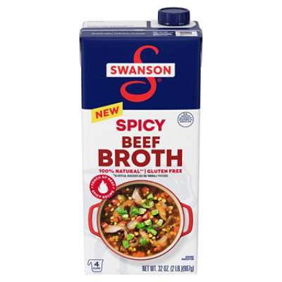 Swanson 100 Natural Spicy Beef Broth 32 Oz Carton - 32 OZ - Image 1