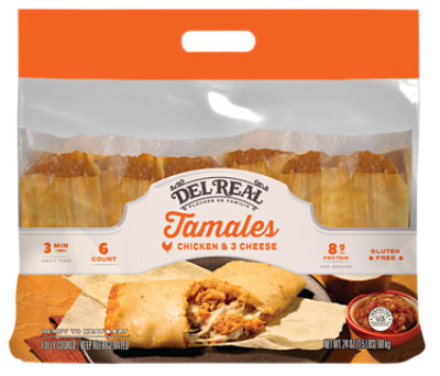 Del Real Chicken And 3 Cheese Tamales 24 Oz - 24 OZ - Image 1