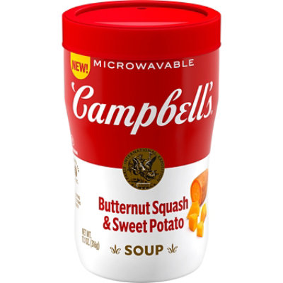 Campbell's Sipping Soup, Butternut Squash & Sweet Potato Soup, 11.1 Oz Microwavable Cup - 11.1 OZ - Image 1