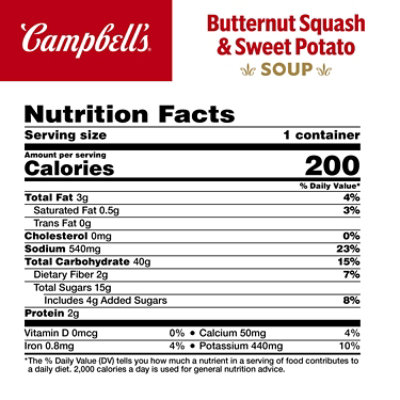 Campbell's Sipping Soup, Butternut Squash & Sweet Potato Soup, 11.1 Oz Microwavable Cup - 11.1 OZ - Image 4