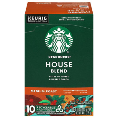 Starbucks K Cups House Blend 10ct Coffee Pods Box 10 Count - 4 Oz - Image 1