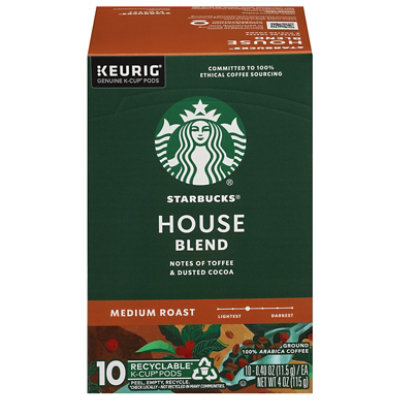 Starbucks K Cups House Blend 10ct Coffee Pods 4oz Box - 10 CT - Image 1