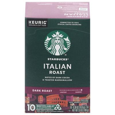 Starbucks K-cups Dark Roast Ground Italian Roast Coffee 10ct Coffee Pods 3.8oz Box - 10 CT - Image 3