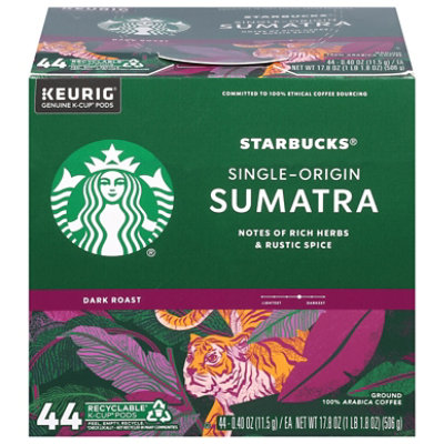 Starbucks K Cups Dark Roast Ground Sumatra Coffee 44ct Coffee Pods 17.8oz Box - 44 CT - Image 3